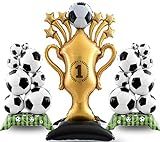 3PCS Soccer Party Decorations - Large Soccer & Trophy Foil Balloon Set, Sports/Birthday Themed Party Supplies for Soccer Fans,2026 World Cup Decor