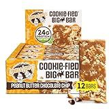 Lenny & Larry's Cookie-fied BIG BAR – Peanut Butter Chocolate Chip Vegan Protein Bars 12x90g – Healthy Snacks, 24g Plant Protein & 10g Prebiotic Fiber – Gluten-Free Power Bar & Vegan