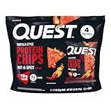 Quest Nutrition Tortilla Style Protein Chips, Hot & Spicy, 19g of Protein, 4g Net Carbs, High Protein, Gluten Free, 1.1 Ounce, 4 count