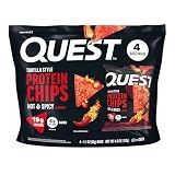 Quest Nutrition Tortilla Style Protein Chips, Hot & Spicy, 19g of Protein, 4g Net Carbs, High Protein, Gluten Free, 1.1 Ounce, 4 count