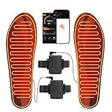 NASOLZIK Heated Insole for Men Women - APP 5000mAh Battery Rechargeable Electric Insoles with 4 Heating Levels for Winter Skiing Hunting Camping Hiking Fishing Cycling,Size S