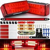LINKITOM LED Submersible Rectangular Trailer Tail Light Kit, Super Bright Brake Stop Turn Reverse Side Marker Tail License Lights Sealed for Utility Trailer Boat Truck Marine Over 80 Inch