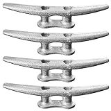 Laorde Dock Cleats 6 inch Galvanized Boat Cleats Cast Iron Marine Grade Rope Cleat for Mooring, Pier, Canoe, Nautical Maritime Decor, Tie Down (4 Pack)