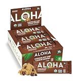 ALOHA Organic Plant Based Protein Bars | Chocolate Chip Cookie Dough, 12 Ct