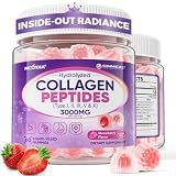 Collagen Gummies for Women & Men 3000mg, Hydrolyzed Collagen Peptides with Antioxidant Blend & Digestive Enzymes, Multi Collagen (Type I,II,III,V,X) for Anti-Aging, Hair, Skin, Nails, Sugar Free,60Cts
