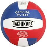 Tachikara SV18S Composite Leather Volleyball (Red White and Blue) , SCARLET/WHITE/ROYAL