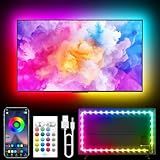 Tyute TV LED Lights, 18.0ft LED Lights for 40-75 Inch TV Behind Lighting, RGB Color Changing TV Backlight with APP & Remote Control, Music Sync USB LED Strip Light for Bedroom Gaming Room Decor