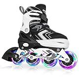 Nattork Adjustable Inline Skates for Kids,Boys Girls Roller Skates with Light up Wheels