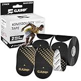 GJUMP Kinesiology Tape, Precut Athletic Sports Tape 40 Strips (2 Rolls), Waterproof Breathable Muscle Tape for Pain Relief & Joint Support