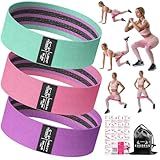 Fabric Resistance Bands for Working Out - Exercise Bands for Women and Men, Booty Bands for Legs and Glute, Yoga, Pilates, Rehab, Fitness and Home Workout