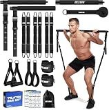 Pilates Bar Kit with Resistance Bands for Working Out, 210lbs Heavy Resistance Bands with Handles, Pilates Equipment with Resistance Band Bar for Men Women, Home Gym Full Body Workout Equipment