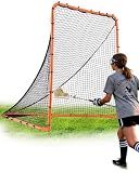 VEVOR Folding Lacrosse Goal, 6' x 6' Lacrosse Net, Portable Backyard Lacrosse Training Equipment, Steel Frame Training Net, Quick & Easy Setup Lacrosse Goal, Perfect for Youth Adult Training, Orange
