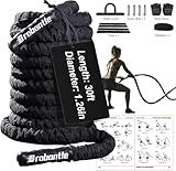 Brobantle Battle Rope 1.26 Inch Diameter,30FT Exercise Workout Ropes for Home Gym Heavy Weighted Training Rope for Working Out