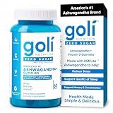 Goli Zero Sugar Ashwagandha Gummies with KSM-66, L-Theanine, Maca and Vitamin D - No Sugar Alcohols - Vegan, Keto-Friendly, Non-GMO