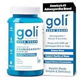 Goli Zero Sugar Ashwagandha Gummies with KSM-66, L-Theanine, Maca and Vitamin D - No Sugar Alcohols - Vegan, Keto-Friendly, Non-GMO