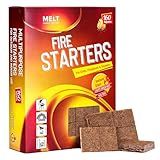 Melt Candle Company Fire Starter Squares, 160 Pieces - Fire Starters Kit for Campfires, Grill, Outdoor Fire Pit, Fireplace, BBQ - Water Resistant & Odorless - Camping Accessories