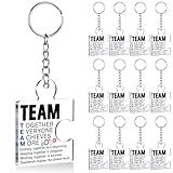 XFFJGVR Team Bulk Gifts for Coworkers, Set of 12 Inspirational Teamwork Gift Employee Appreciation Keychain for Staff Colleagues Teacher Coach, Best Team Christmas Gift Acrylic Puzzle Piece Keychains