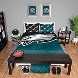FOCO Philadelphia Eagles NFL Team Color Bed in a Bag Comforter Bedding 3 Piece Full Set