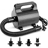 CZGBRO Electric Air Pump for Inflatables Tumble Track Pool Gymnastics Mat Floats Dock Raft, Adjustable 400W/600W Air Mattress Pump Quick Fill Inflator/Deflator 110-120V AC, 4 Nozzles