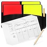 Toyvian Soccer Referee Card Sets: 2 Packs Red and Yellow Cards for Soccer with Record Paper, Pencil, Storage Wallet, Wear-Resistant Warning Referee Kit for Football, Training, Sports Games