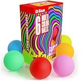 D-Xam 6 Pack Colored Ping Pong Balls 40mm Table Tennis Ball, Plastic Ping Pong Balls for Games, Arts, Party, School Activities, Pet Toys, Teacher Must Have