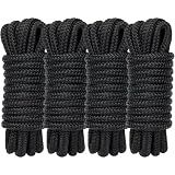 PropelTech 4 Pack 3/8" x 15’ Boat Dock Lines for Boat & Pontoon, Premium Marine- Grade Double Braided Nylon Dock Line, Pre-Spliced with a 12" Eyelet-Black,Boating Gifts for Men