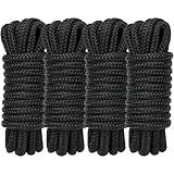 PropelTech 4 Pack 3/8" x 15’ Boat Dock Lines for Boat & Pontoon, Premium Marine- Grade Double Braided Nylon Dock Line, Pre-Spliced with a 12" Eyelet-Black,Boating Gifts for Men