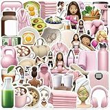50PCS Fitness Girl Stickers Weightlifting Stickers for Water Bottle and Laptop Workout Gifts for Women, Mom - Waterproof Vinyl Decals, Yoga Fitness Sticker, Gifts for Women & Men (take Exercise)