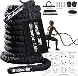 Battle Rope 30FT Battle Rope for Exercise Workout Rope Exercise Rope Battle Ropes for Home Gym Heavy Ropes for Exercise Training Ropes for Working Out Weighted Workout Rope (1.5 Inch 30 FT)