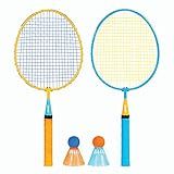 Franklin Sports Kids Badminton Racket Set - Smashminton Kids Oversize Badminton Rackets Set - 2 Player Backyard Youth Set with Birdies