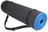 Fitvids All-Purpose 2/5-Inch (10mm) Extra Thick High Density Anti-Slip Exercise Pilates Yoga Mat with Carrying Strap, Black