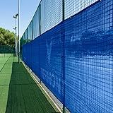 Vermont Tennis Court Wind Screen & Privacy Screen Windscreen | 6’ x 60 or 6’ x 40’ Tennis Court Shade Cover – Green, Navy or Black [Optional Logo] (with Logo, Navy, 60ft x 6ft)