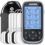 AUVON 3-in-1 TENS Unit Muscle Stimulator, EMS Massage Machine with 40 Intensities for Gradual Shoulder, Sciatica, Back Pain Relief, 24 Modes Rechargeable Electronic Pulse Massager with 12 TENS Pads