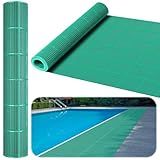 Tondiamo Drainage Pool Flooring Mats Swimming Pool Non Slip Mat PVC Splash Matting Mesh Hollow Doormat Roll for Outdoor Indoor Patio Restaurant Garage Kitchen Bathroom Bars(3 x 10 ft,Green)