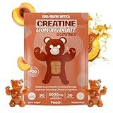 Creatine Monohydrate Gummies for Men & Women | 5000mg of Creatine Gummies per Serving | Sugar Free Gummies, Gluten Free & Halal | Pack of 90 Pre Workout Gummies for Muscle Recovery | Peach Flavor