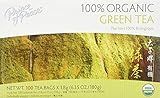 Prince of Peace Organic Green Tea, 100 Tea Bags – 100% Organic Green Tea – Unsweetened Green Tea – Lower Caffeine Alternative to Coffee – Herbal Health Benefits