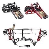 SOPOGER Archery Compound Bow Press - Portable Hand Held Bow Accessories for Compound Bow & Crossbow Aluminum Alloy Ratchet Bow Press Open Tool for Bow String Silencers Replacement (Red)