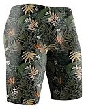G Gradual Swim Jammers for Men Chlorine Resistant, Tropical Leaf, Size 30