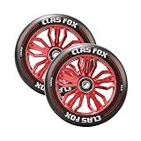 CLAS FOX Pro Scooter Wheels 120x24mm Set of 2 Pro Scooter Wheels with ABEC-9 Bearings (Black-Red)