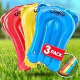 JAMBO 3 Pack Inflatable Body Boards for Water Slides, Boogie Boards for Pool, Lake & Slip Slides, Lightweight Floating Water Toys for Kids & Adults