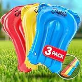 JAMBO 3 Pack Inflatable Body Boards for Water Slides, Boogie Boards for Pool, Lake & Slip Slides, Lightweight Floating Water Toys for Kids & Adults