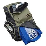 Gold BJJ Jiu Jitsu Backpack - Heavy Duty Gym Bag with Waterproof Gi Pocket (Olive)