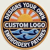 Givesmiles Personalized Logo Embroidered Patches, Custom Any Shape Iron On Sew On Hook and Loop Patch, Custom Image Text Logo Patches, Patch for Backpacks, Jacket, School, Team, Group