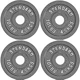 CAP Barbell Olympic 2-Inch Weight Plate, GRAY 10 LBS - 4 Plate Set