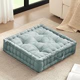 Intelligent Design Floor Pillow, Large Cushion for Meditation, 24x24 Aqua