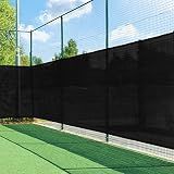 Vermont Tennis Court Privacy Screen – 90% Shade | 6’ x 60 or 6’ x 40’ Tennis Court Wind Screen Shade Cover – Green, Navy or Black [Optional Logo] (Without Logo, Black, 40ft x 6ft)