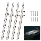 RVZONE LED Boat Interior Lights, Boat Led Strip Lights Marine Waterproof Marine Lighting Strip Night Fishing Lighting for Pontoon, Dinghy, Kayak, Yacht,4 Pcs, White