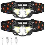 LHKNL Headlamp Flashlight, Lumen Ultra-Light Bright LED Rechargeable Headlight with White Red Light, 2-Pack Waterproof Motion Sensor Head Lamp,8 Modes for Outdoor Camping Running Hiking Fishing
