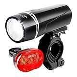 BV Bicycle Light Set Super Bright 5 LED Headlight, 3 LED Taillight, Quick-Release, Bike Lights for Night Riding