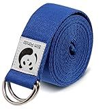 Slim Panda Yoga Strap for Stretching, (10+ Colors, 6 Feet/8 Feet) Bands with Adjustable D-Ring Buckle, Cotton Belt for Fitness, Pilates, Physical Therapy, Improve Flexibility